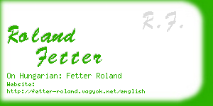 roland fetter business card